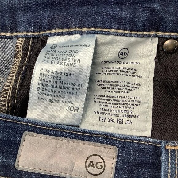 Ag Adriano Goldschmied The Farrah Skinny High Rise Dark Wash Jeans 30 Blue Denim - Picture 9 of 10
